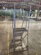 Heavy-Duty Warehouse Rolling Safety Ladder – 3-Step – 40" Top Step Height – 450 lb Capacity