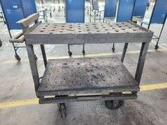 Original Libbey Factory Industrial Steel Cart