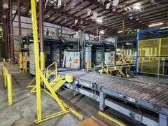 ALVEY 800 PALLETIZING SYSTEM w/ ROBOTIC PALLETIZER & CONVEYORS – (5 STATION LINE)