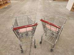 Bid x 2 Chrome Metal Shopping Carts From Libbey Shreveport Outlet Shopping Store