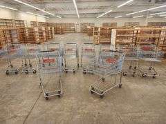 Bid x 10 Chrome Metal Shopping Carts From Libbey Shreveport Outlet Shopping Store