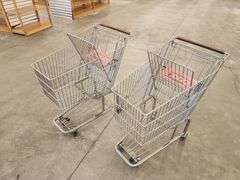 Bid x 2 Chrome Metal Shopping Carts From Libbey Shreveport Outlet Shopping Store