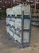 Industrial Shelving Rack   W/Cage Bins