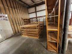 All Shelving, Fixtires, Displays and File Cabinet in Storage Area Factory Outlet Store