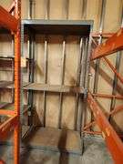 Metal Frame Shelving Strip – 9 Bay Run – 48"W x 24"D x 96"H – Buyer Responsible for Removal