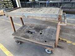 Original Libbey Factory Industrial Steel Cart