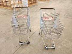 Bid x 2 Chrome Metal Shopping Carts From Libbey Shreveport Outlet Shopping Store