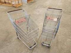 Bid x 2 Chrome Metal Shopping Carts From Libbey Shreveport Outlet Shopping Store