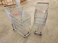 Bid x 2 Chrome Metal Shopping Carts From Libbey Shreveport Outlet Shopping Store