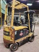 HYSTER 4,100 lb Electric Forklift – Model E50XM – 48 Volt – 240" Lift Height