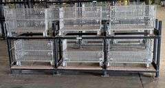Industrial Shelving Rack   W/Cage Bins