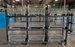 Industrial Shelving Rack   W/Cage Bins