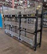 Industrial Shelving Rack   W/Cage Bins