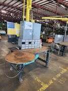 BADASS WELDING WORKSTATION SETUP – ROTARY TABLE, TOOL STORAGE, BUILT-IN AIR TANK + ½ TON JIB CRANE!