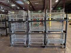 Industrial Shelving Rack   W/Cage Bins