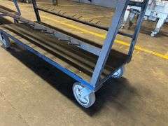 Heavy-Duty Industrial Steel Rod Rack on Casters – Shop Storage or Decor Statement Piece