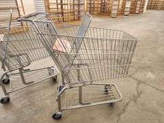 Bid x 2 Chrome Metal Shopping Carts From Libbey Shreveport Outlet Shopping Store