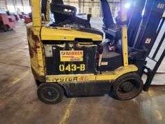 HYSTER 4,500 lb Electric Forklift w/ Charger – Model E45XM2-27  – 189" Lift Height w/ INTERMEC T2455 Terminal