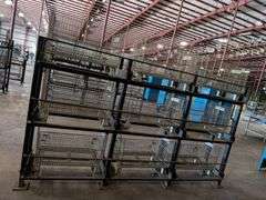 Industrial Shelving Rack   W/Cage Bins