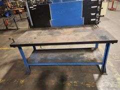 Heavy-Duty Workstation Table w/ Vise Steel Top 72" x 36" x 33" tall to Work Top