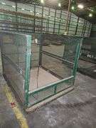 Heavy-Duty Industrial Steel Mesh Parts Cage – 52”W x 64”D x 54.5”H – Open Front – Stackable