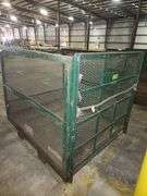 Heavy-Duty Industrial Steel Mesh Parts Cage – 52”W x 64”D x 54.5”H – Open Front – Stackable