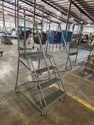 Heavy-Duty Warehouse Rolling Safety Ladder – 3-Step – 40" Top Step Height – 450 lb Capacity