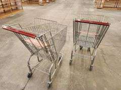 Bid x 2 Chrome Metal Shopping Carts From Libbey Shreveport Outlet Shopping Store