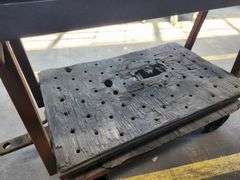 Original Libbey Factory Industrial Steel Cart