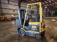 HYSTER 4,500 lb Electric Forklift w/ Charger – Model E45XM2-27  – 189" Lift Height w/ INTERMEC T2455 Terminal