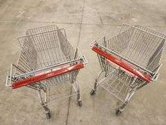 Bid x 2 Chrome Metal Shopping Carts From Libbey Shreveport Outlet Shopping Store