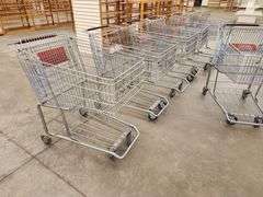 Bid x 7 Chrome Metal Shopping Carts From Libbey Shreveport Outlet Shopping Store