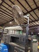 Heavy-Duty Steel Work Table w/ Vice, Overhead Light & Fan – 74" x 45" x 108" Tall