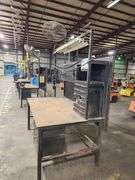 Heavy-Duty Steel Work Table  Overhead Light & Fan – 74" x 45" x 108" Tall