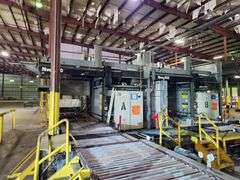ALVEY 800 PALLETIZING SYSTEM w/ ROBOTIC PALLETIZER & CONVEYORS – (5 STATION LINE)