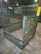 Heavy-Duty Industrial Steel Mesh Parts Cage – 52”W x 64”D x 54.5”H – Open Front – Stackable