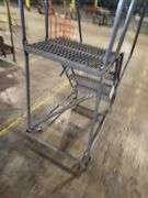 Heavy-Duty Warehouse Rolling Safety Ladder – 3-Step – 40" Top Step Height – 450 lb Capacity