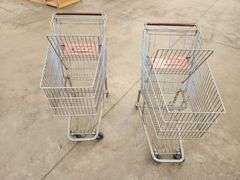 Bid x 2 Chrome Metal Shopping Carts From Libbey Shreveport Outlet Shopping Store