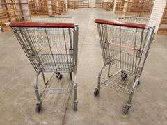 Bid x 2 Chrome Metal Shopping Carts From Libbey Shreveport Outlet Shopping Store