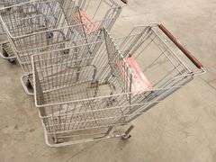 Bid x 5 Chrome Metal Shopping Carts From Libbey Shreveport Outlet Shopping Store
