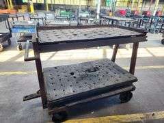 Original Libbey Factory Industrial Steel Cart