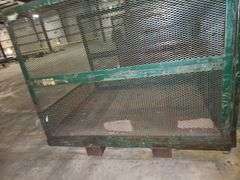 Heavy-Duty Industrial Steel Mesh Parts Cage – 52”W x 64”D x 54.5”H – Open Front – Stackable