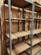 Metal Frame Shelving Strip – 9 Bay Run – 48"W x 24"D x 96"H – Buyer Responsible for Removal