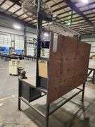 Heavy-Duty Steel Work Table w/ Vice, Overhead Light & Fan – 74" x 45" x 108" Tall