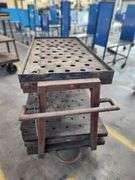 Original Libbey Factory Industrial Steel Cart