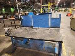 Heavy-Duty Workstation Table w/ Vise Wood Top 76" x 36" x 33" tall to Work Top