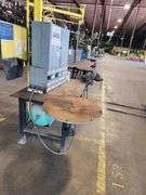 BADASS WELDING WORKSTATION SETUP – ROTARY TABLE, TOOL STORAGE, BUILT-IN AIR TANK + ½ TON JIB CRANE!