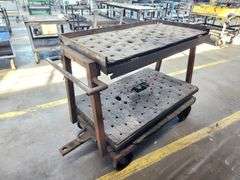 Original Libbey Factory Industrial Steel Cart