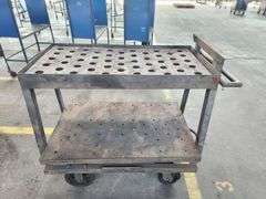Original Libbey Factory Industrial Steel Cart