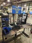 Vacuum Head Cell Development Workstation – Hydraulic Foot-Pedal Vise + Shop Table w/ Fixtures & Bins